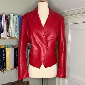 Avec Les Filles Faux-Leather Blazer